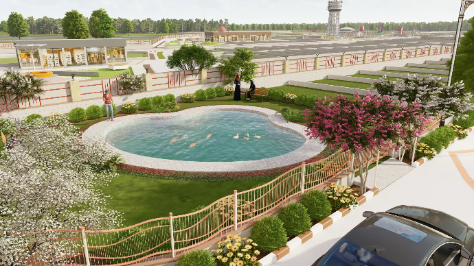 Spanning 19,961 sq. mtr., this modern-themed development offers residential plots & retail shops with best-in-class infrastructure and contemporary design. Enjoy premium amenities like a temple, open community hall, and parks. Well-planned 7.5m, 9m & 12m wide roads ensure seamless connectivity, with Chandlai Lake just 3.3 km away and Diggi Malpura Road only 3 minutes away.  A perfect blend of convenience, nature, and modern living!